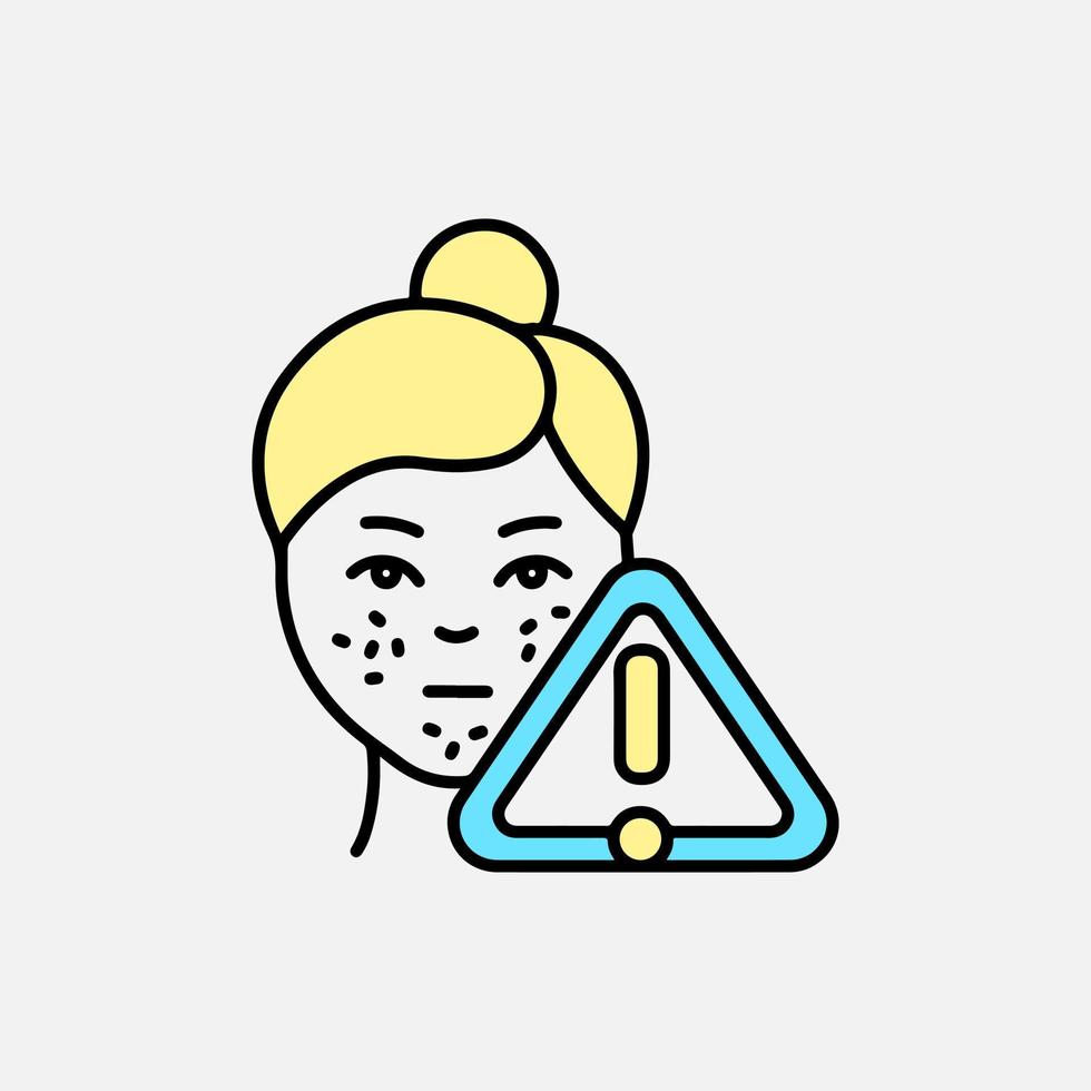 Acne allergies vector inflammation damage scar disease design