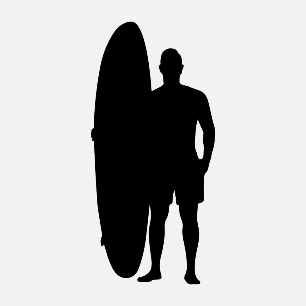 Surfers Silhouette Vector white background illustration graphics