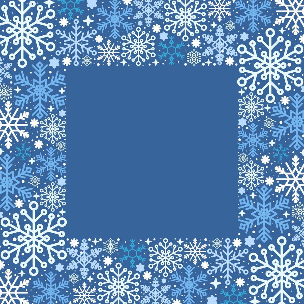 Winter Snowflakes Border Background vector