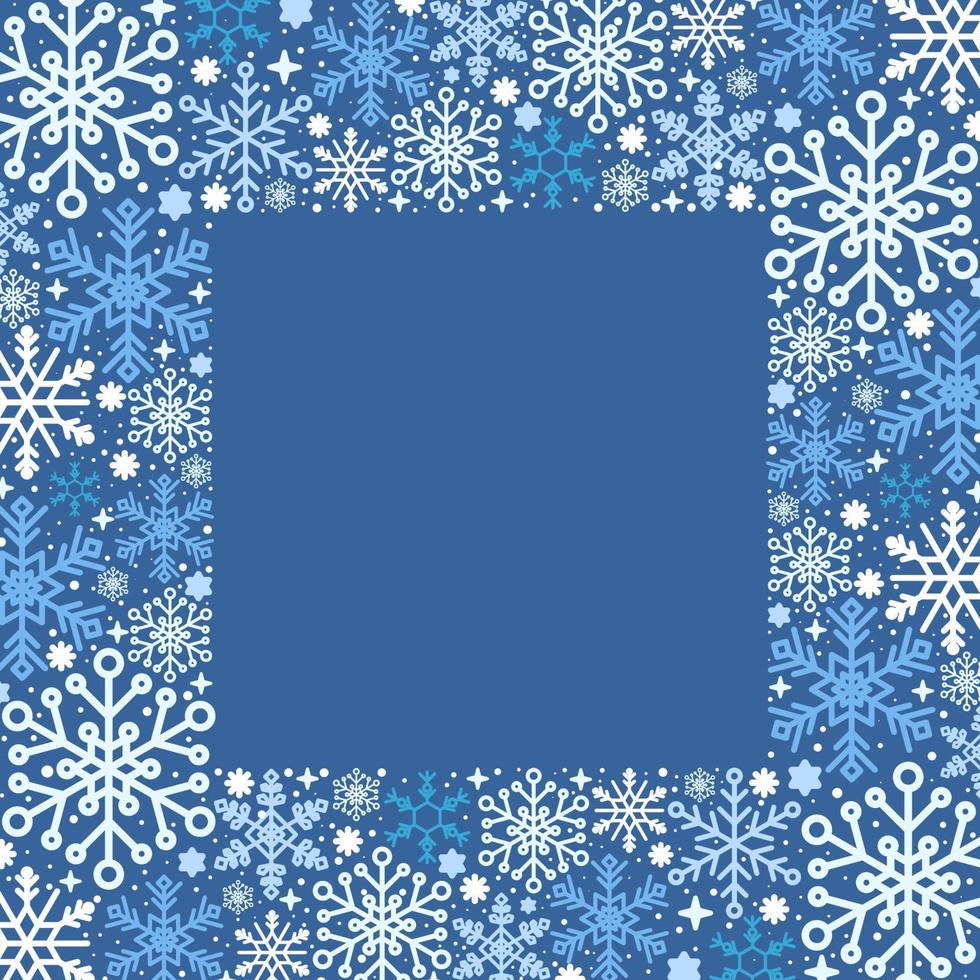 Winter Snowflakes Border Background vector