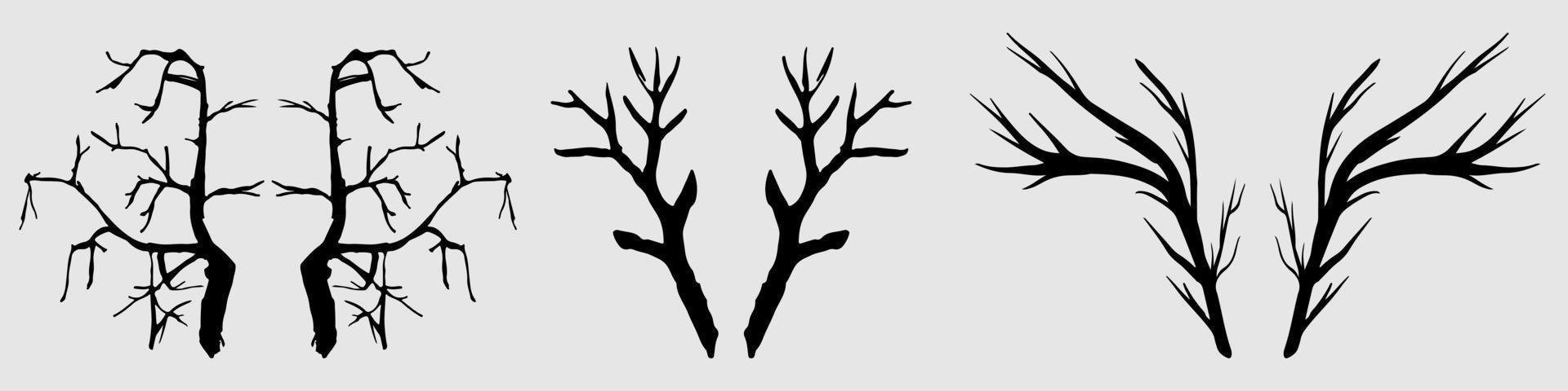 Bare tree Silhouette art vector design plant bare shape for websites, printing and others.