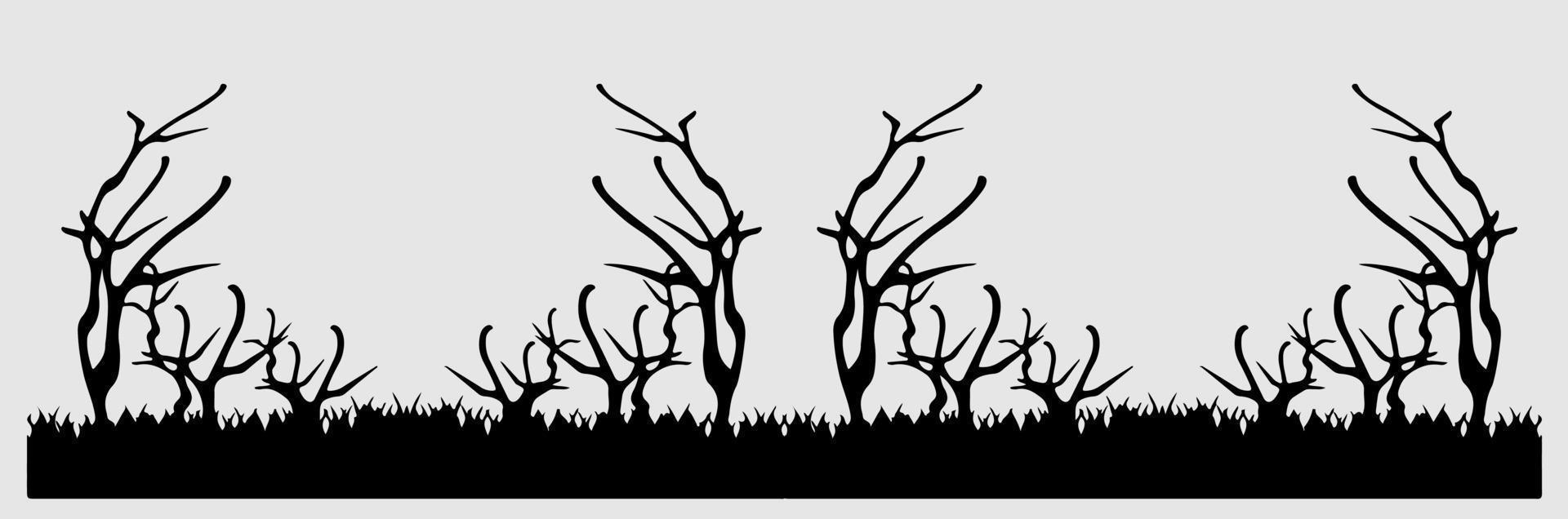 Bare tree Silhouette art vector design plant bare shape for websites, printing and others.