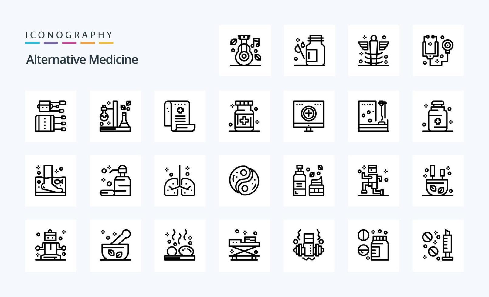 25 Alternative Medicine Line icon pack vector