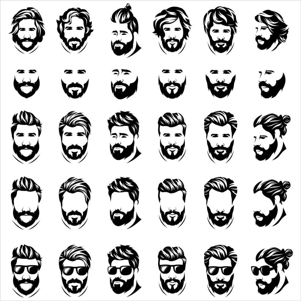 Cool beard man logo vector