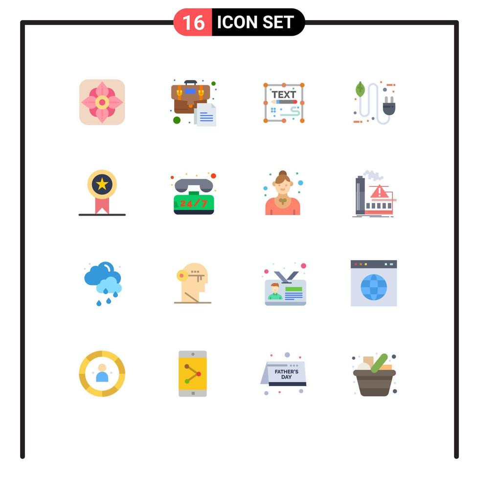 16 Universal Flat Colors Set for Web and Mobile Applications badges electricity creative eco bio Editable Pack of Creative Vector Design Elements