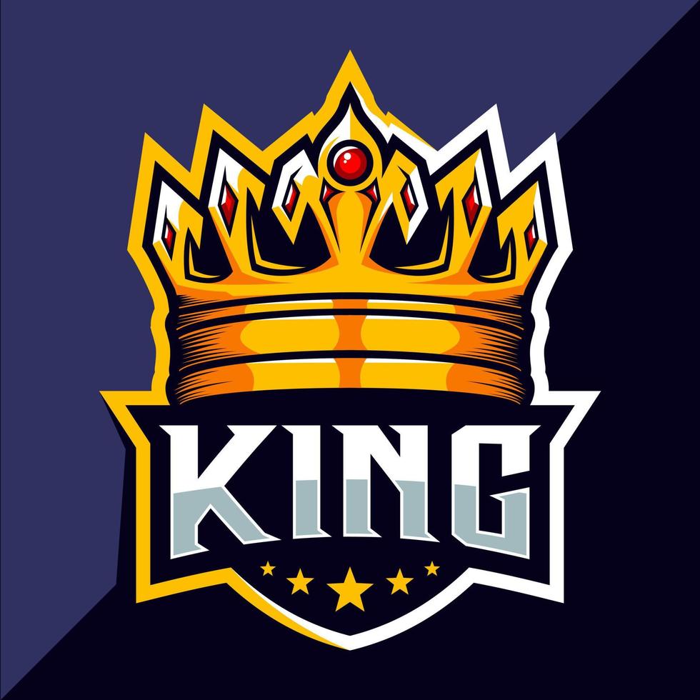 King crown esport logo design vector