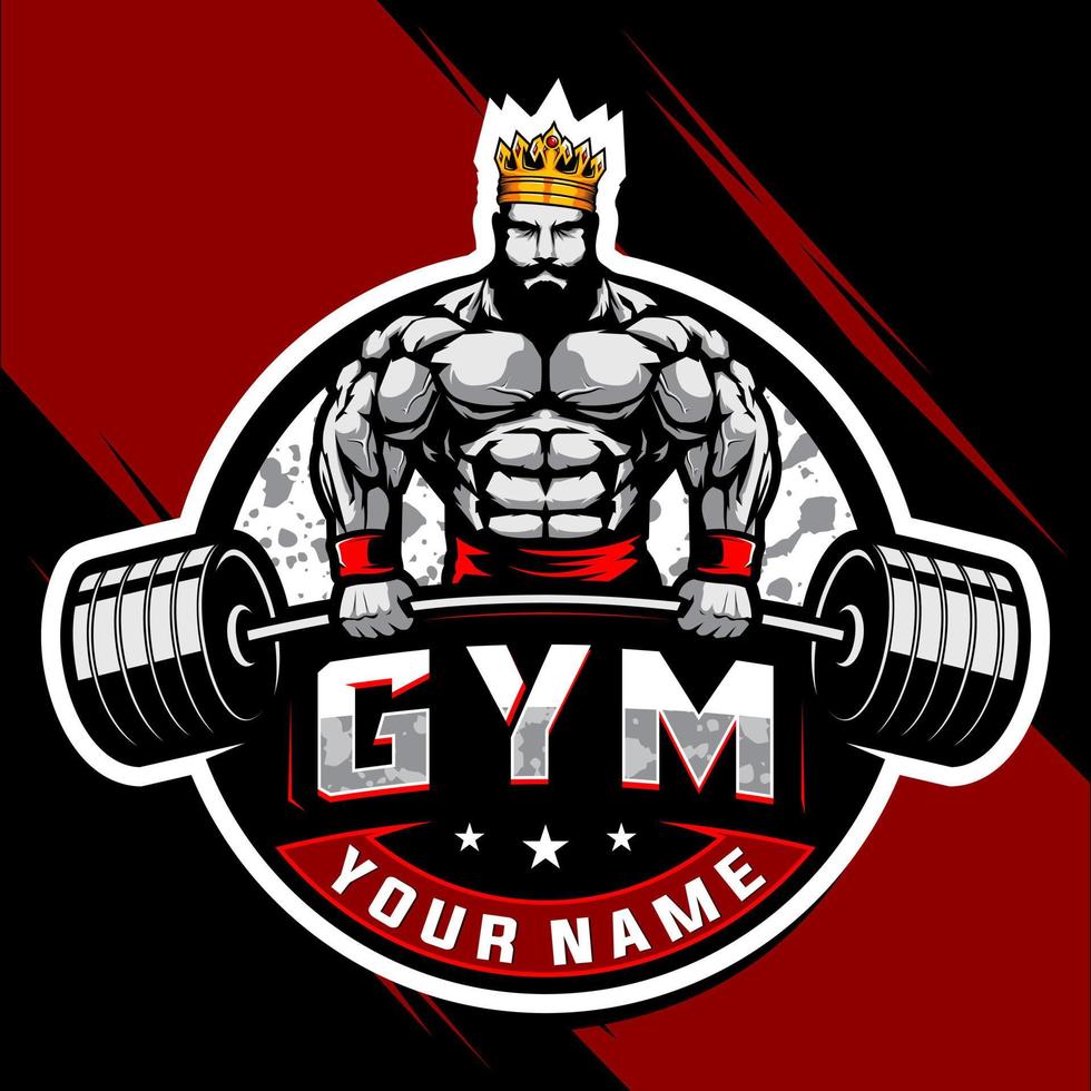 King bodybuilding and gym logo vector