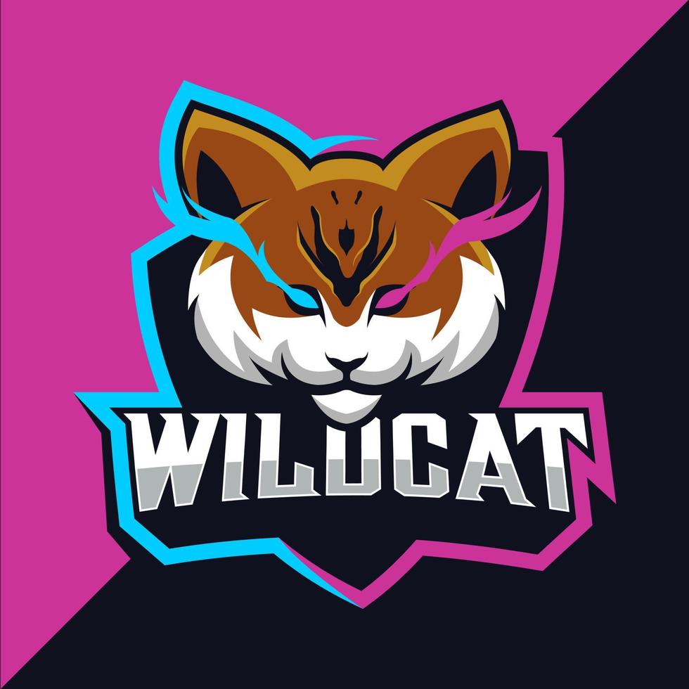 wildcats mascot esport logo design vector