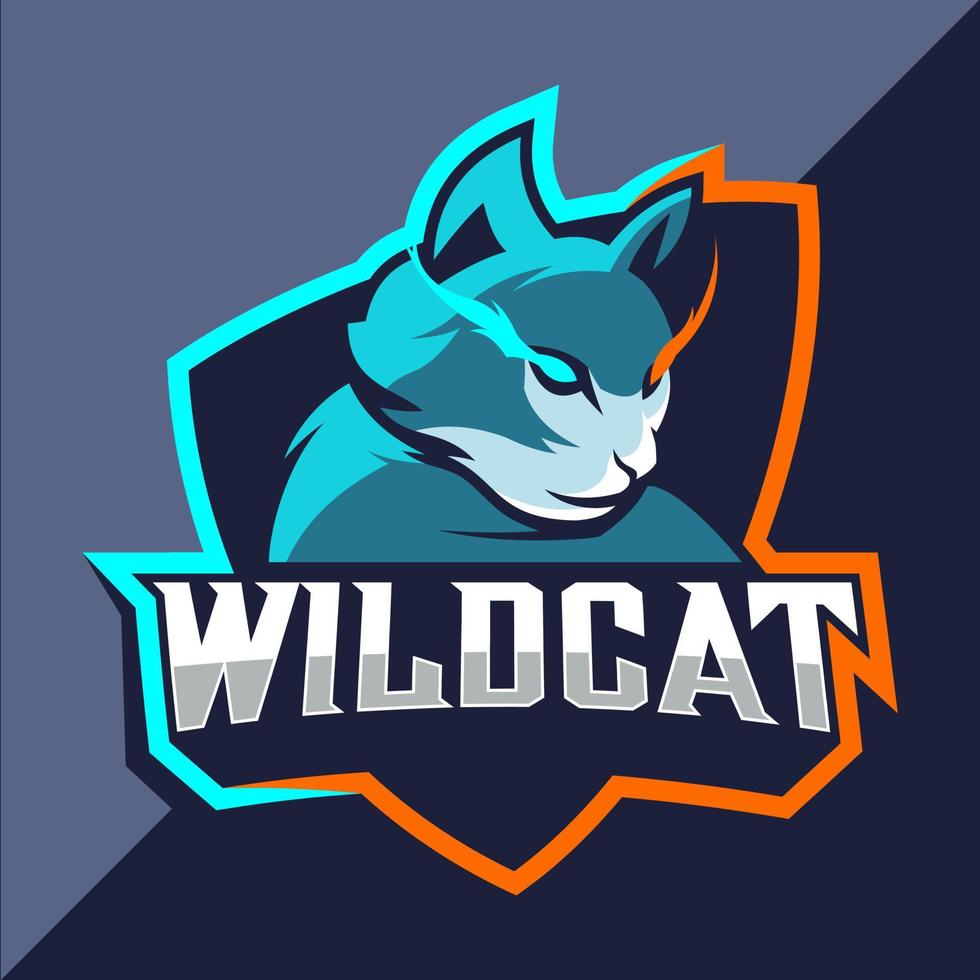 wildcats mascot esport logo design vector