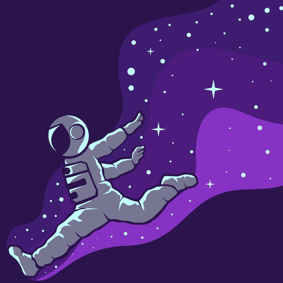 Astronauts have fun logo design illustration vector