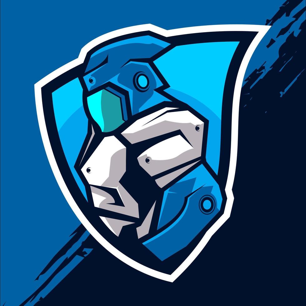 Robot esport logo design team vector