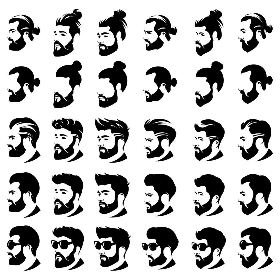 Cool beard man logo vector