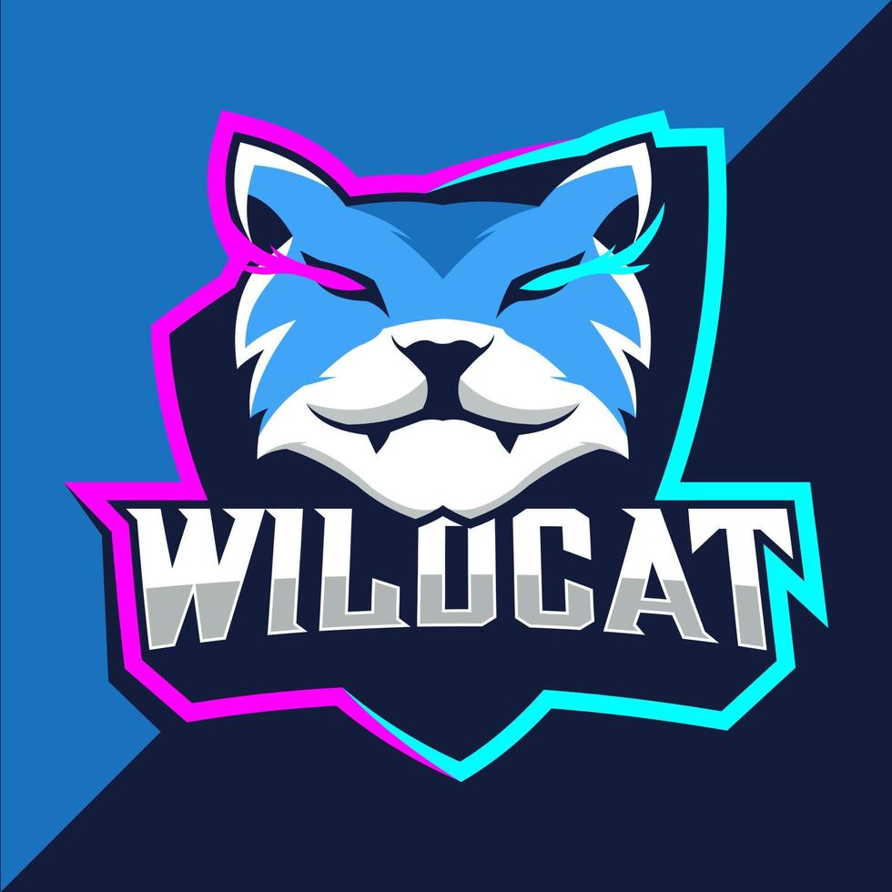 diseño de logotipo de esport de mascota de gatos monteses vector