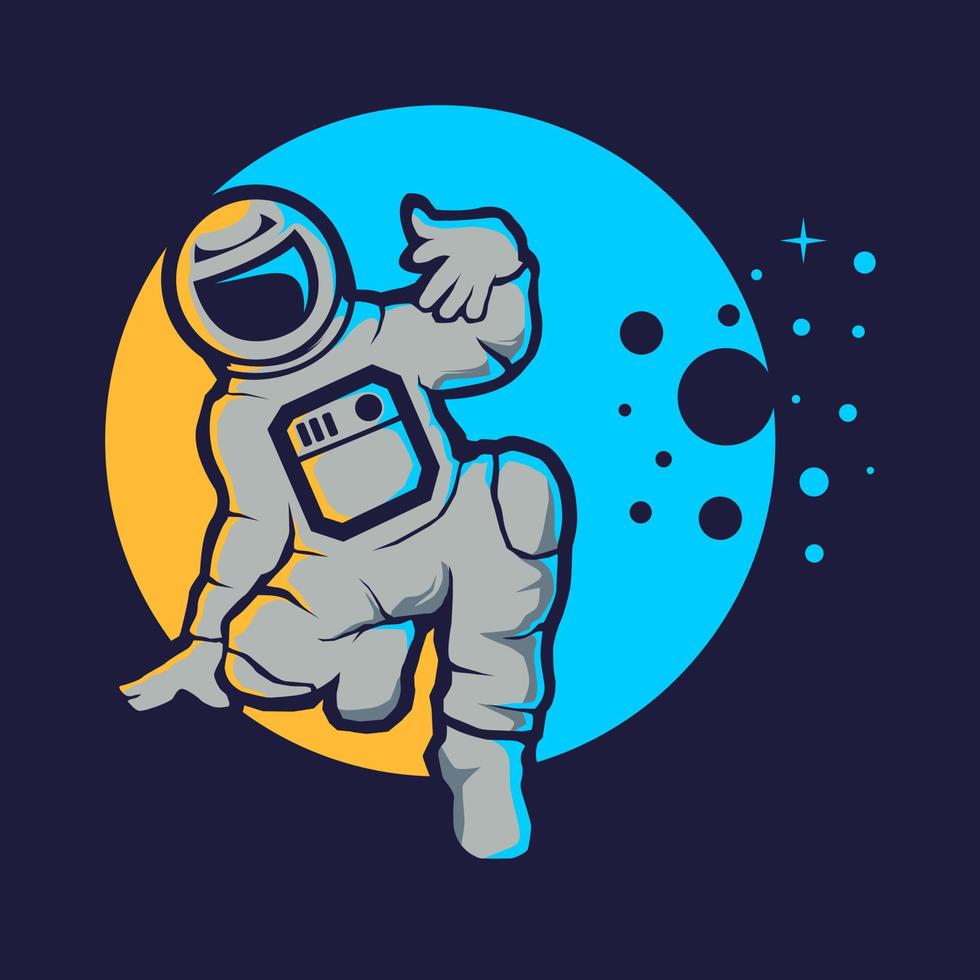 lindo astronauta estilo hip-hop vector