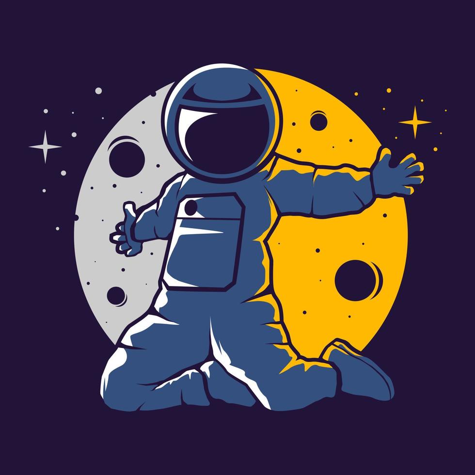 lindo astronauta estilo hip-hop vector