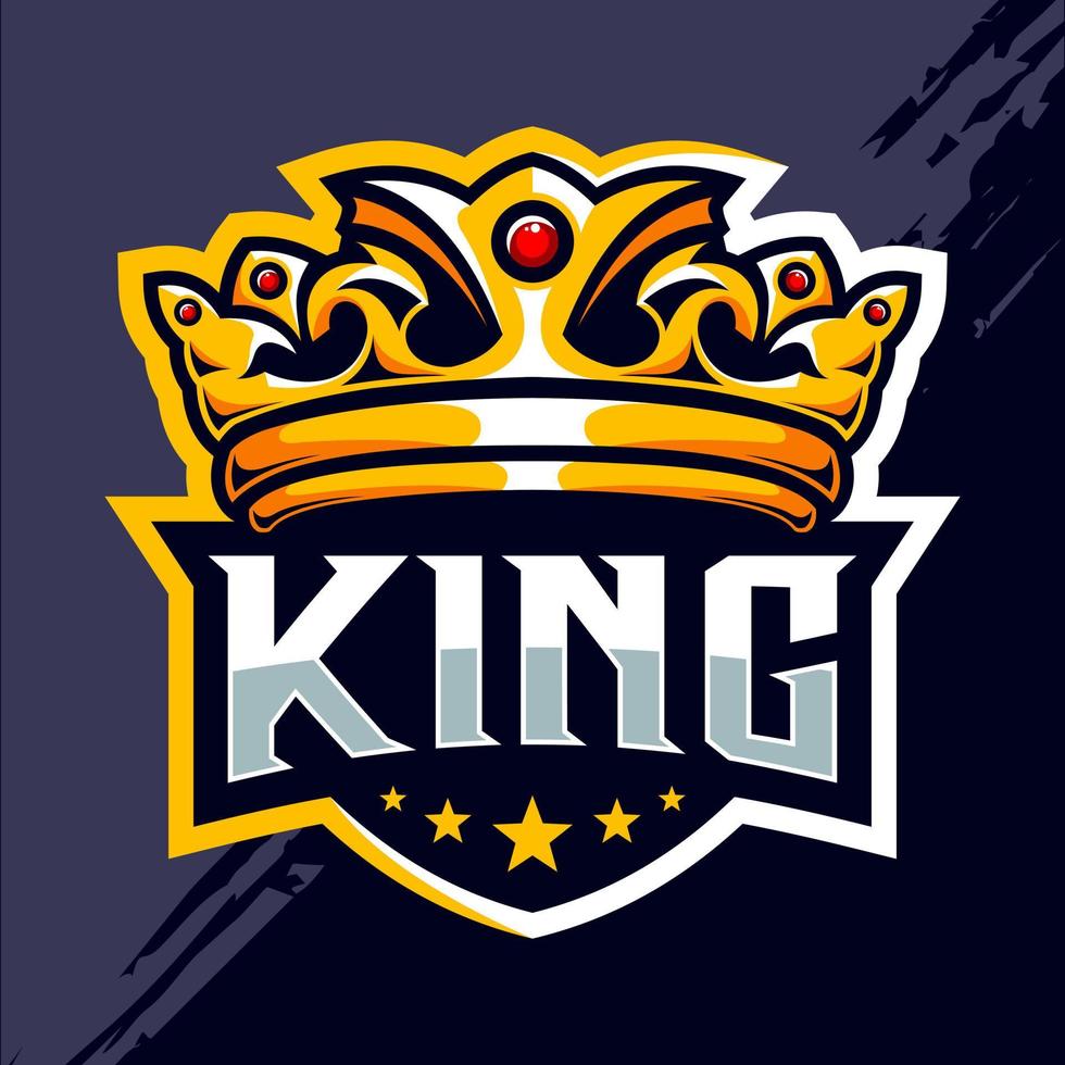 King crown esport logo design vector