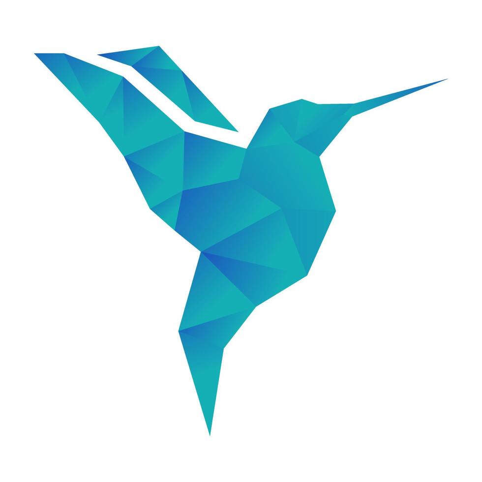 Blue gradation flying bird abstract logo vector