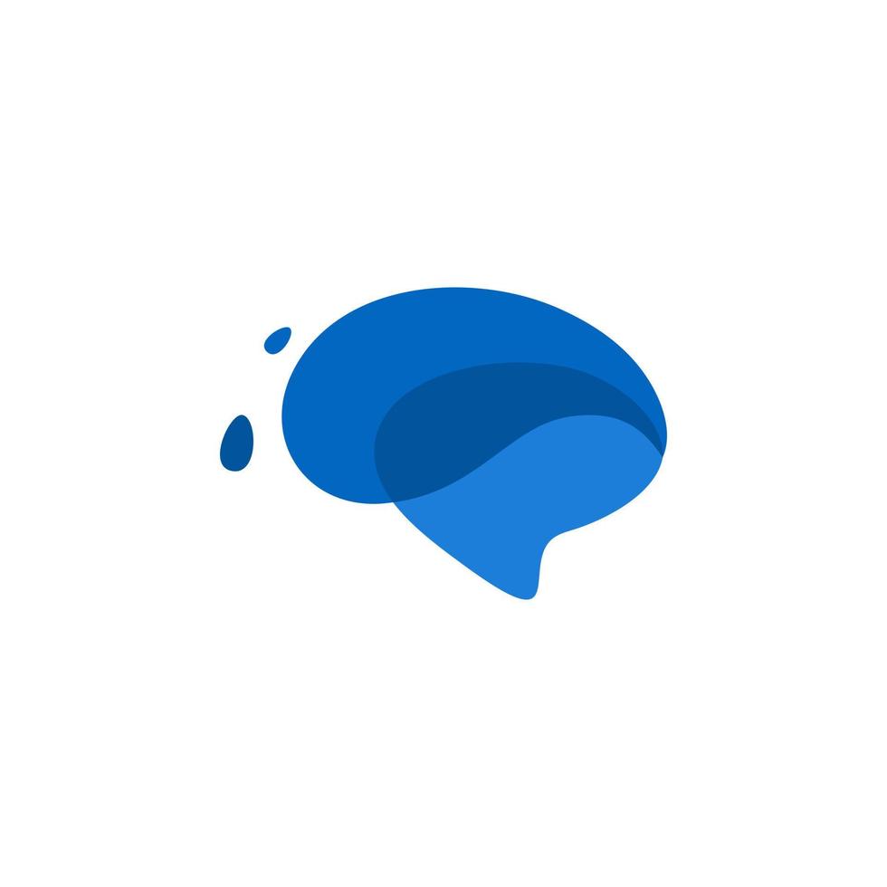 Blue oval shape vector brain icon