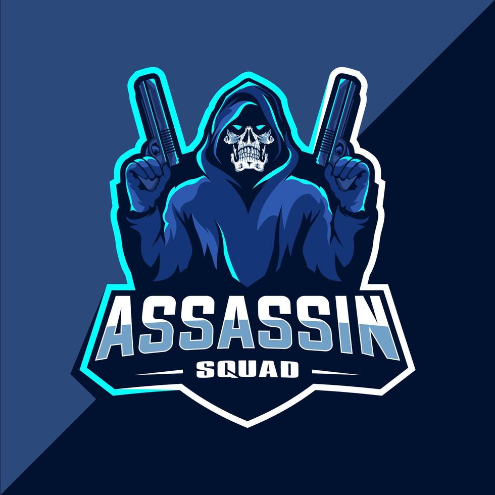 Assassin with sword mascot esport logo vector