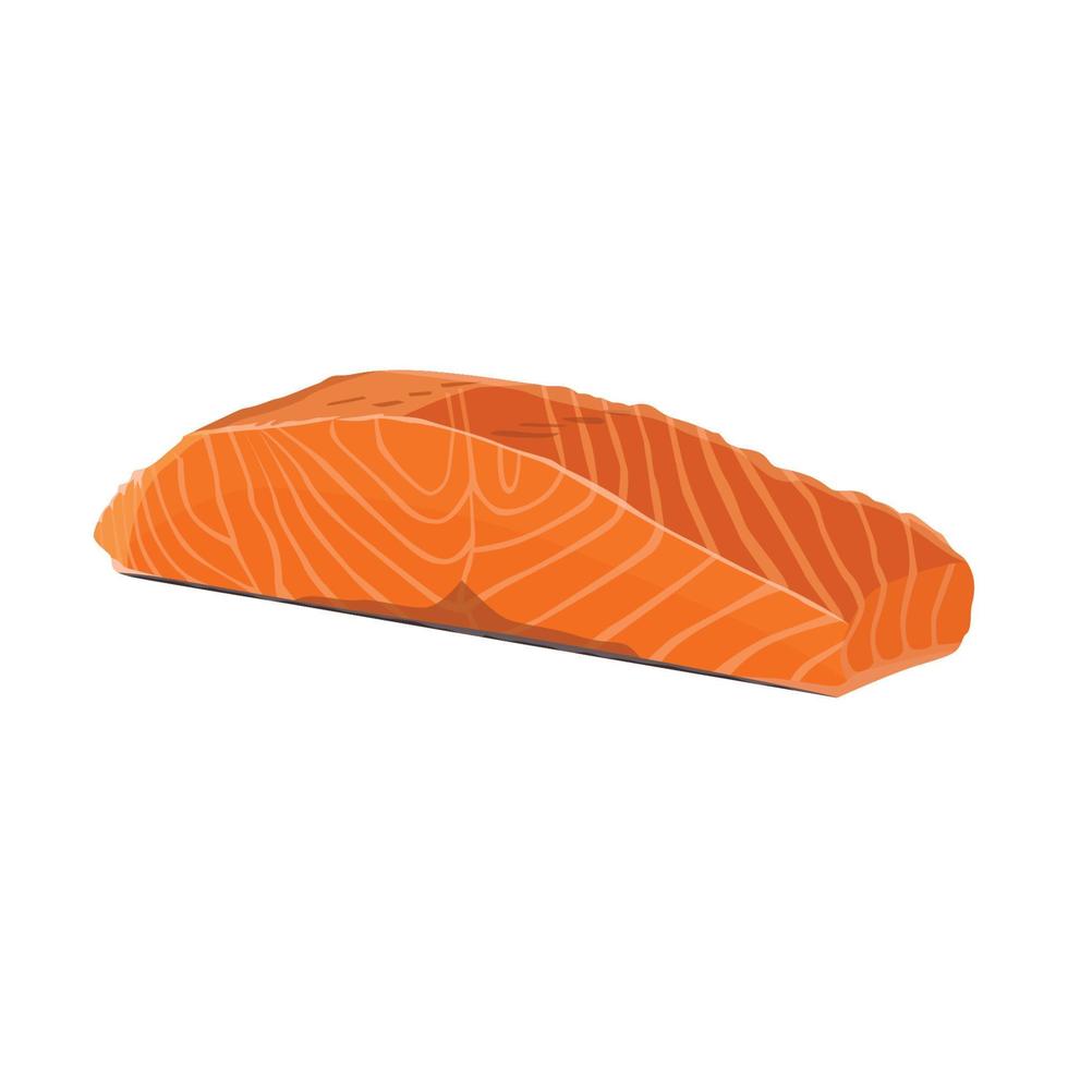 Red Salmon fillet sashimi grade, Huon Aquaculture Fresh Salmon Fillet Portioned. Flat vector illustration isolated on white background