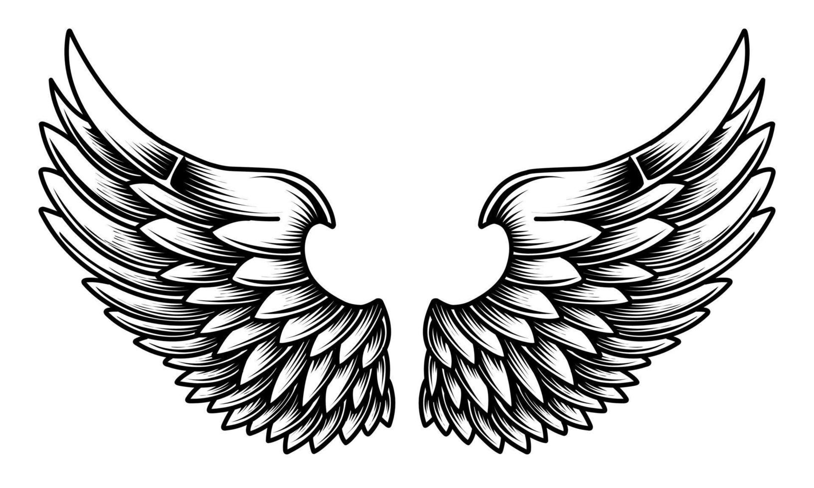 Free vector angel wings tribal tattoo