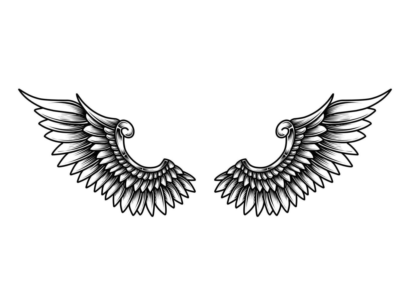 Free vector angel wings tribal tattoo