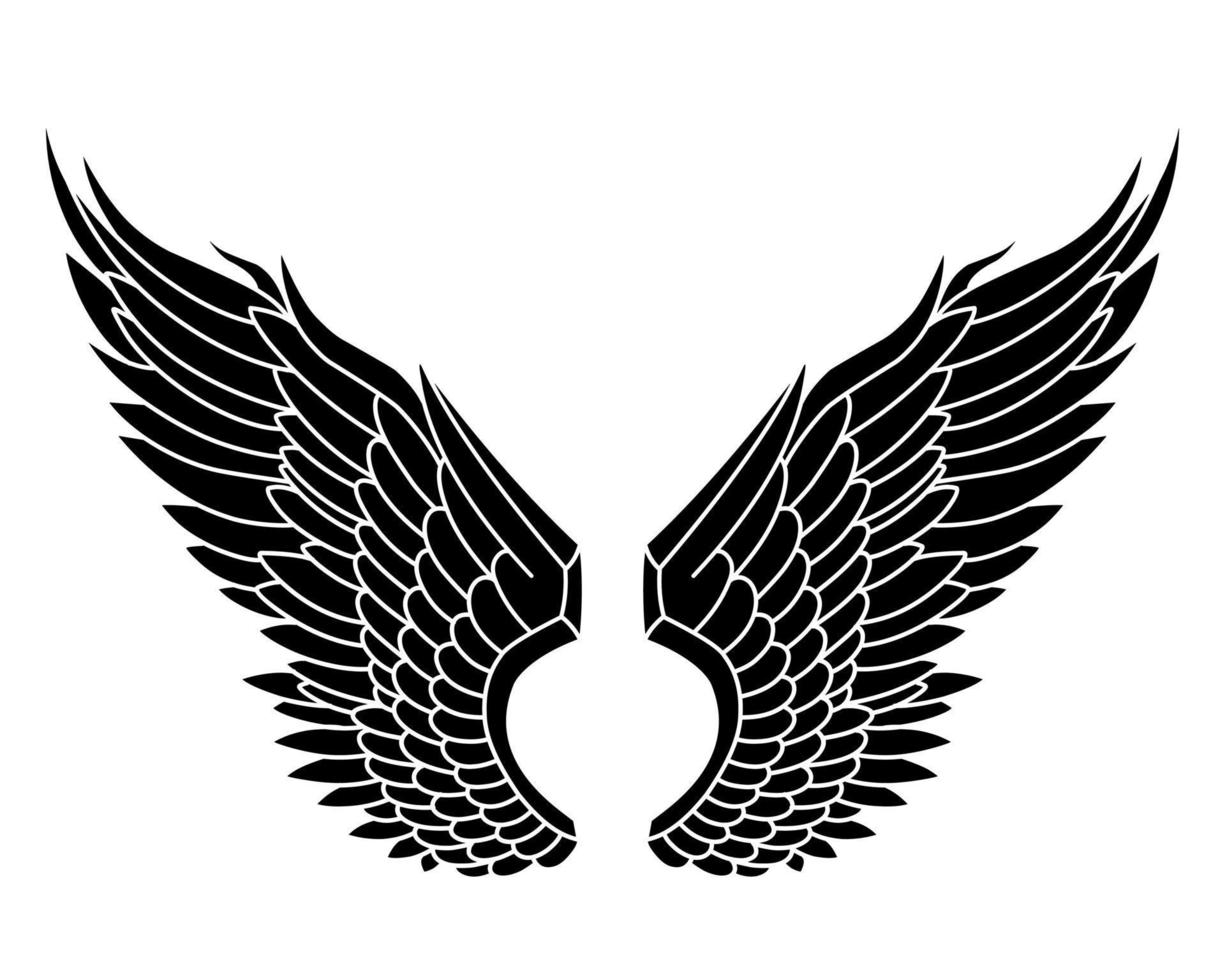 Free vector angel wings tribal tattoo