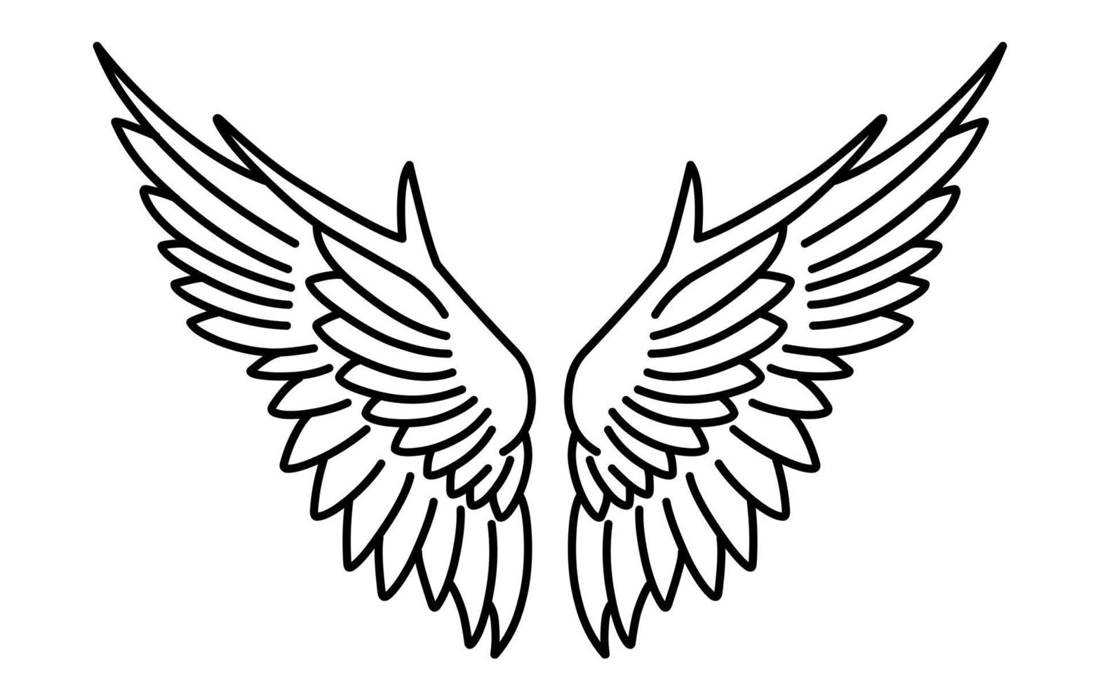 Free vector angel wings line art style