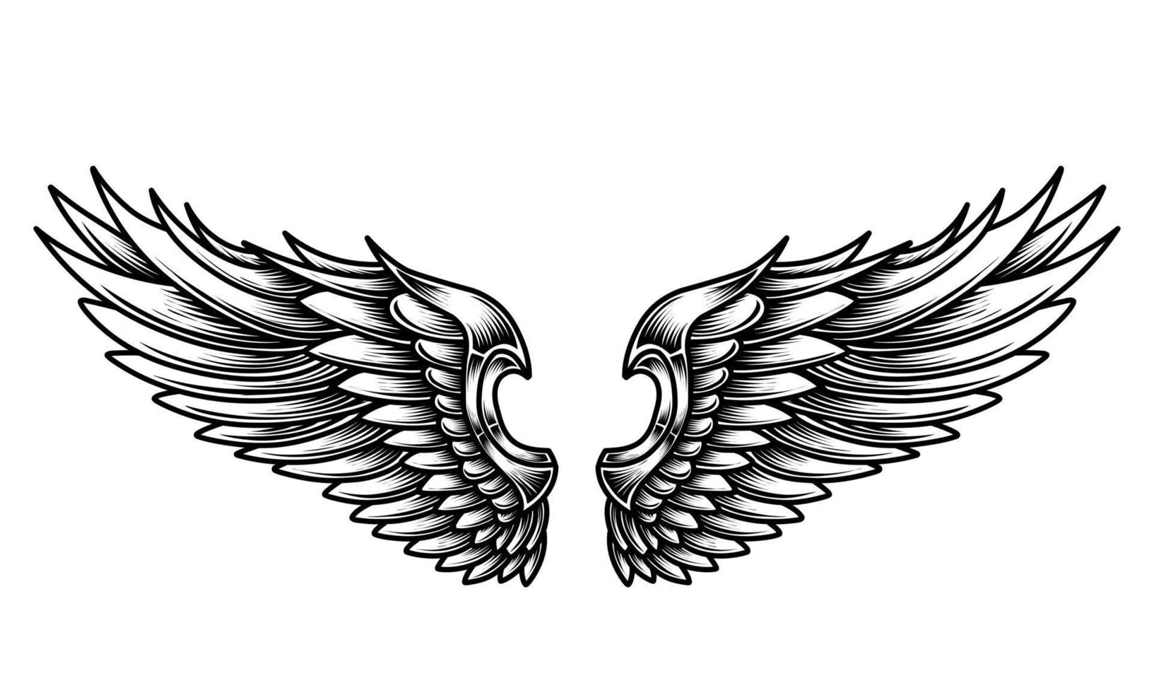 Free vector angel wings tribal tattoo