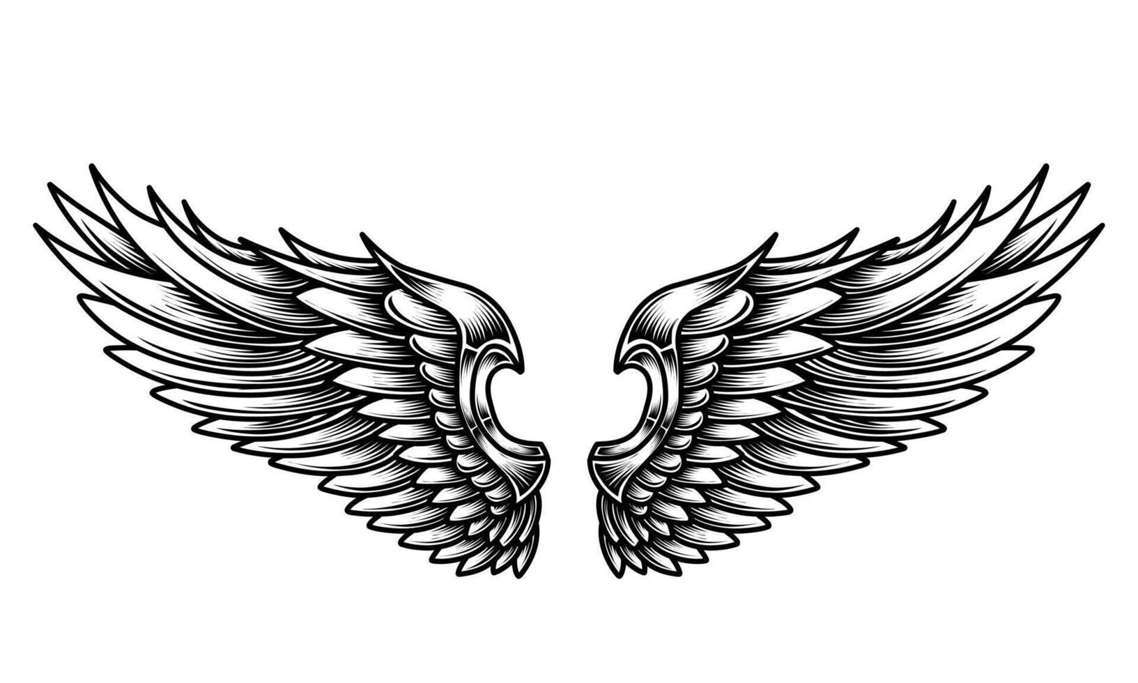 Free vector angel wings tribal tattoo
