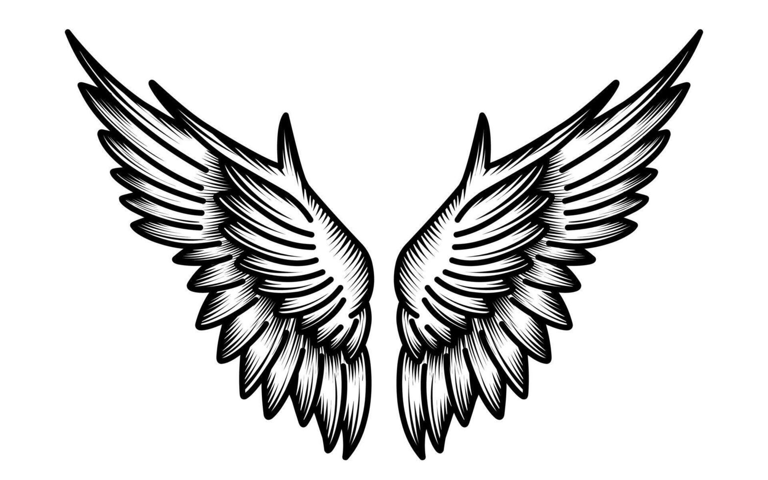 Free vector angel wings tribal tattoo