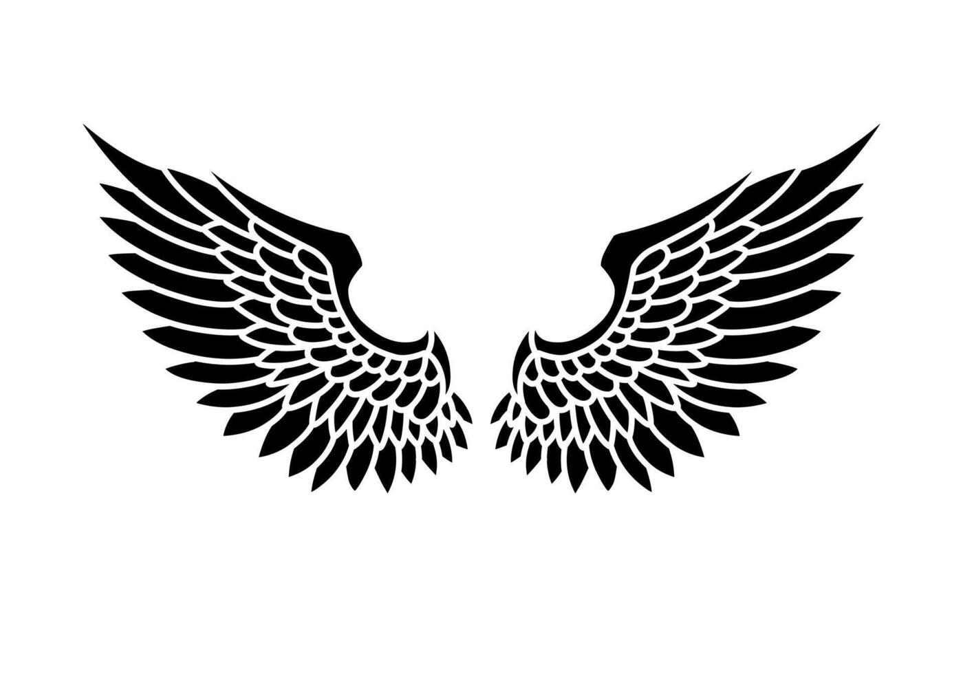 Free vector angel wings tribal tattoo