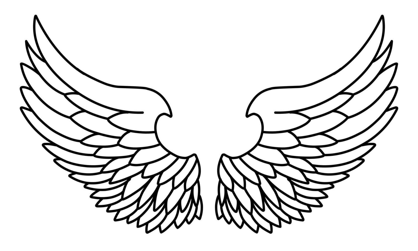 Free vector angel wings line art and outline 16126687 Vector Art at Free vector angel wings line art and outline 16126687 Vector Art at