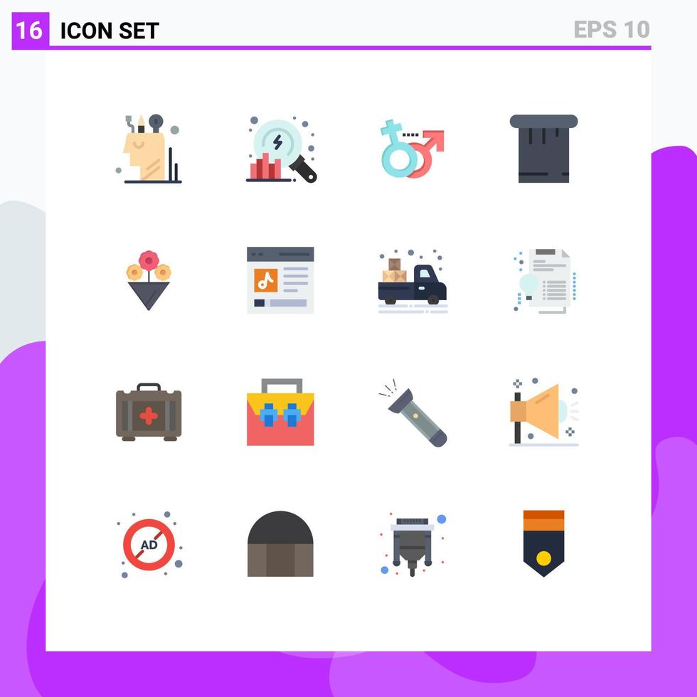 Stock Vector Icon Pack of 16 Line Signs and Symbols for gift tools search putty symbol Editable Pack of Creative Vector Design Elements