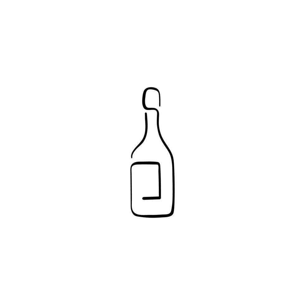 Wine Bottle Line Style Icon Design vector