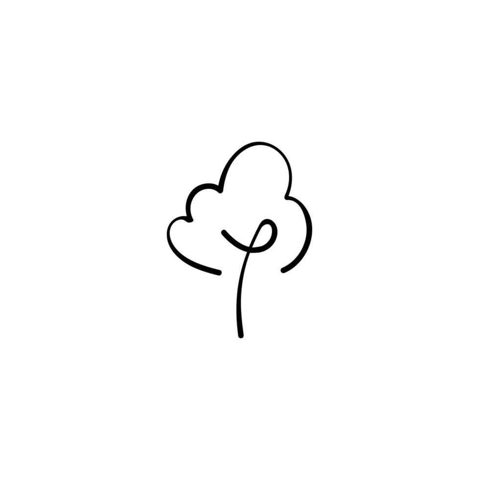 Tree Line Style Icon Design vector