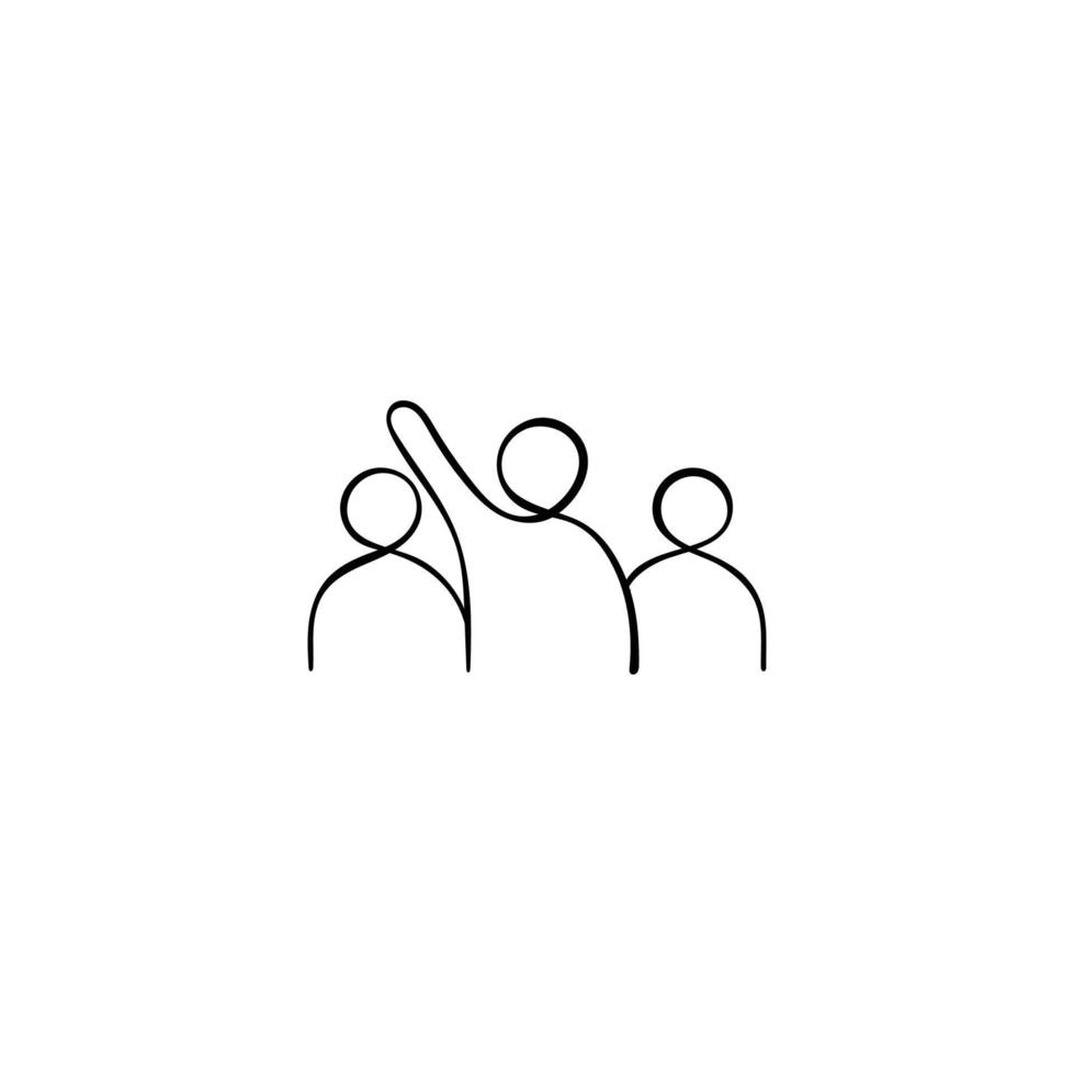 Raise Hand  Line Style Icon Design vector