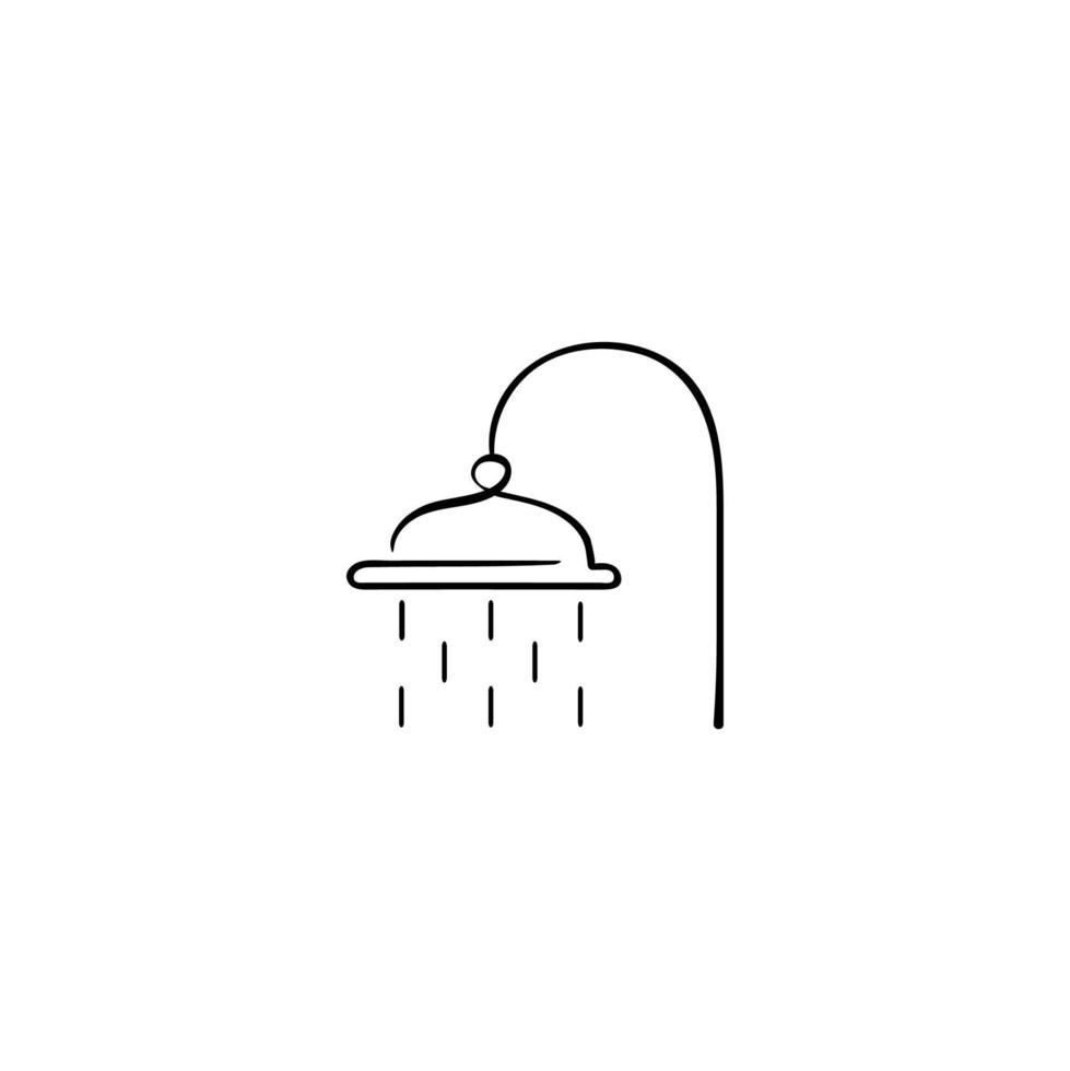 diseño de icono de estilo de línea de ducha vector