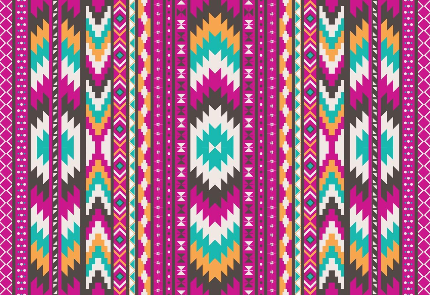 patrón étnico geométrico sin fisuras. estilo étnico americano azteca sin costuras colorido textil. diseño para fondo, papel tapiz, tela, alfombra, adornos, decoración, ropa, batik, envoltura, ilustración vectorial vector
