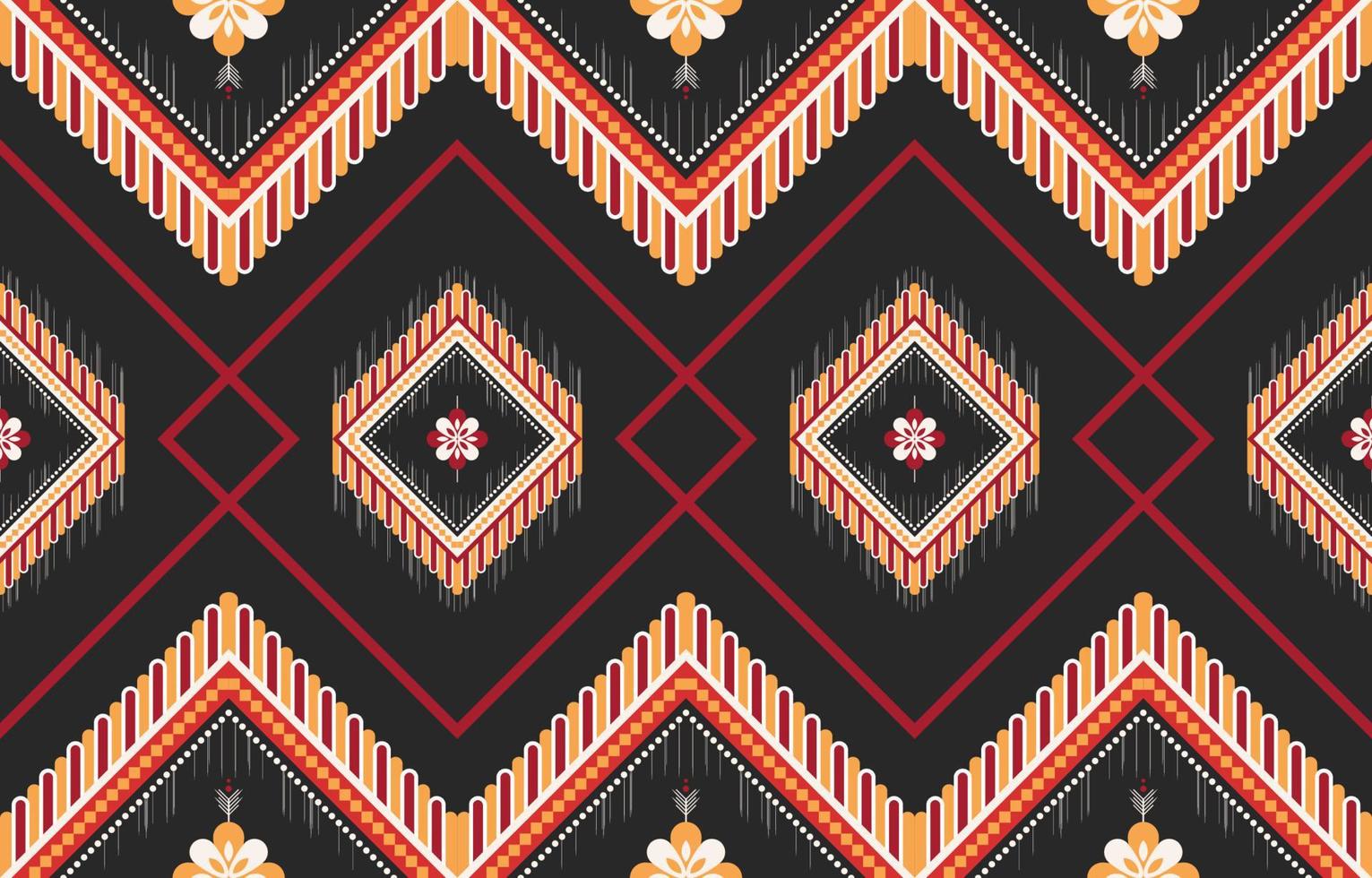 gráfico sin costuras de patrones étnicos geométricos. estilo étnico textil colorido sin costuras. diseño para fondo, papel tapiz, tela, alfombra, adornos, decoración, ropa, batik, envoltura, ilustración vectorial vector