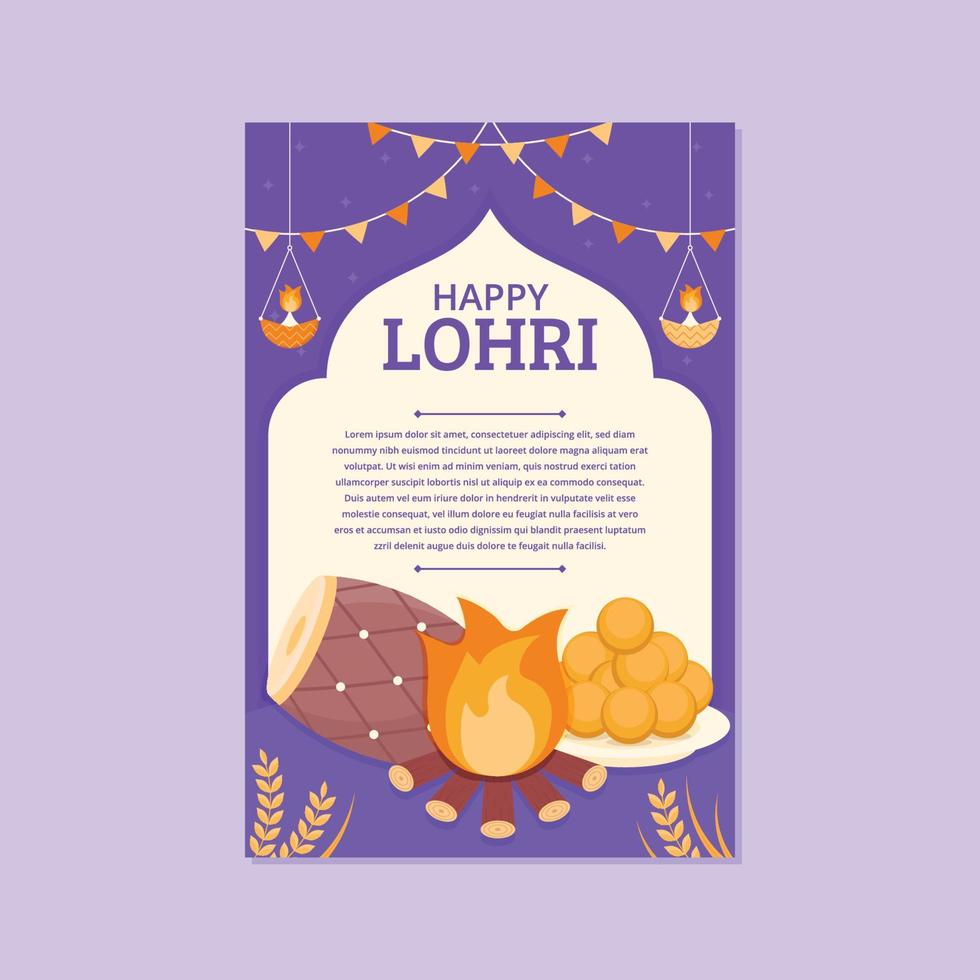 Happy Lohri Festival Poster vector