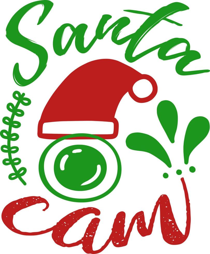 Santa camera. Matching Family Christmas Shirts. Christmas Gift. Family Christmas. Sticker. Card. vector