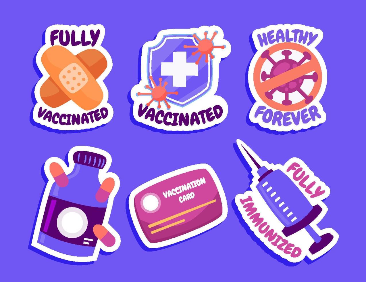 Vaccination Sticker Collection vector
