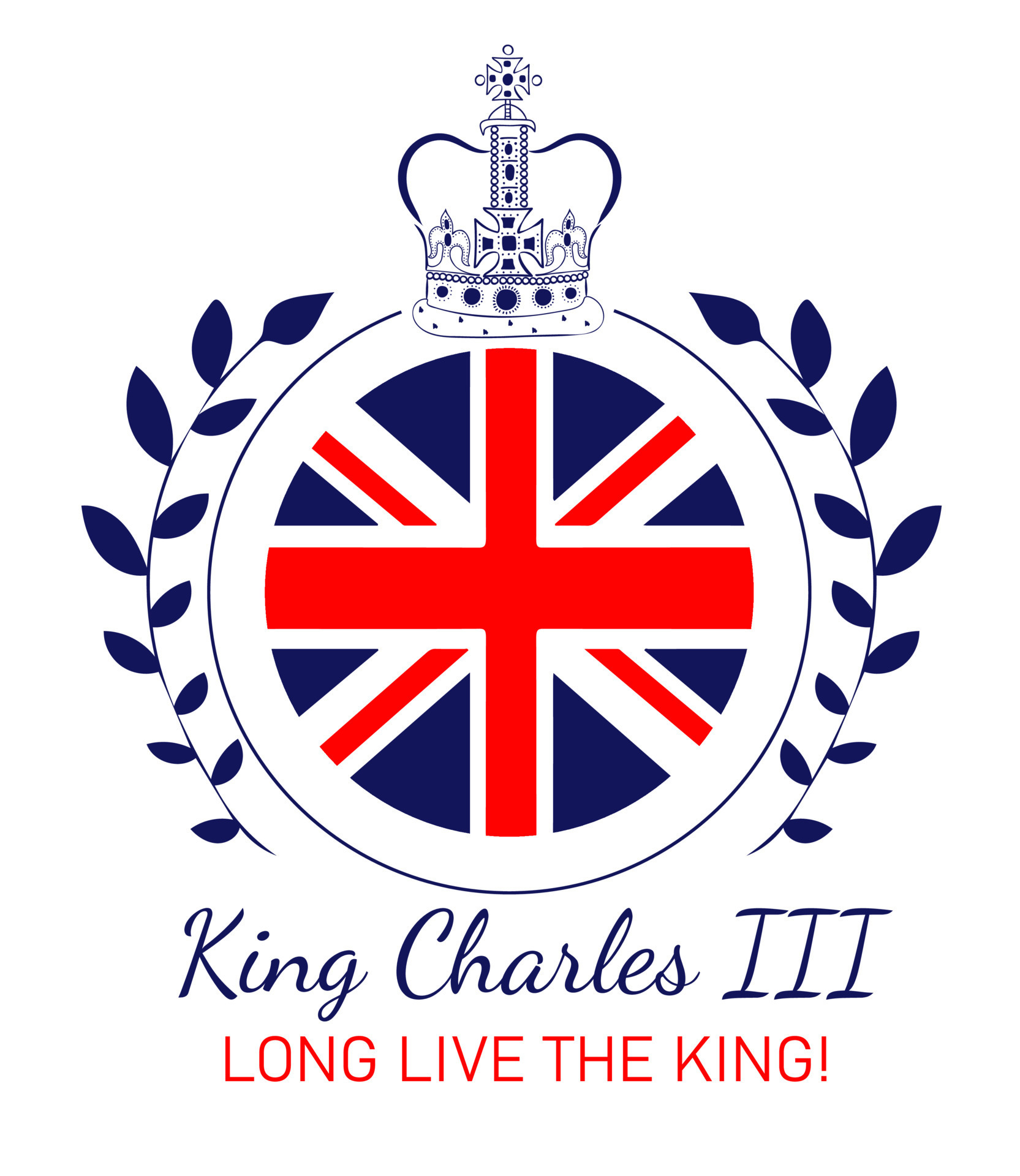 King charles iii long live the king with british flag 16127092 vector