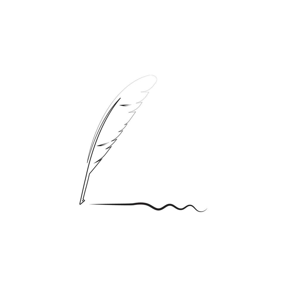 feather quill pen icon vector