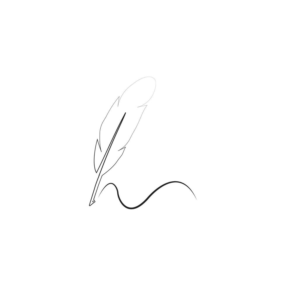 feather quill pen icon vector
