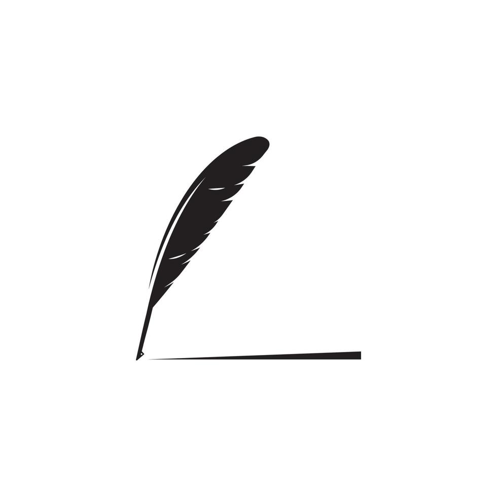 feather quill pen icon vector