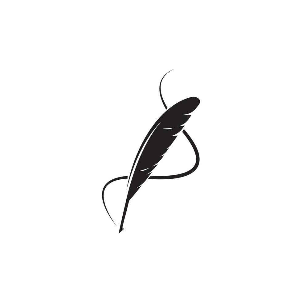 feather quill pen icon vector