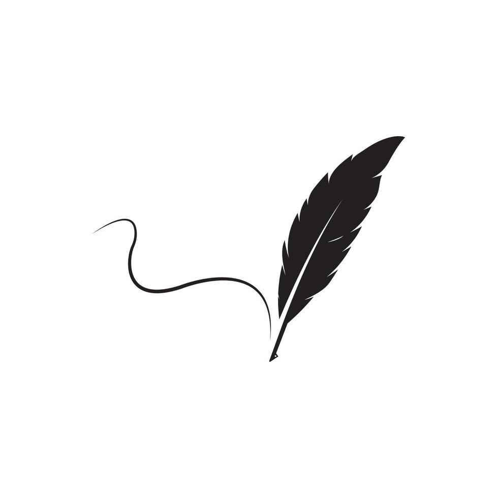 feather quill pen icon vector