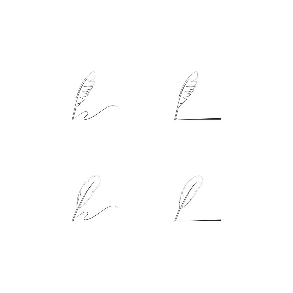 feather quill pen icon vector